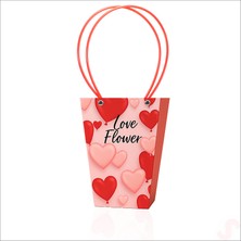 Süsle Bebek ve Parti Love Baskılı Karton Hediye Çantası  15×13,5×9,5 cm