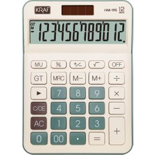 Kraf Hesap Makinesi Masaüstü 12 Hane HM-195 G Yeşil