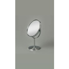 Popüler Sepet Masaüstü Ayaklı 360° Dönebilen Ev, Ofis, Işyeri, Seyahat Için Mini Krom Büyüteçli Ayna 21X15