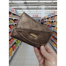 Lioner Çizgili Kapaklı Fermuarlı Portföy Kadın Cüzdan Ortaboy