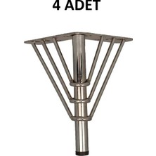 Yılmaz Sünger Metal Ayak Tel Büküm Nikel Mobilya Koltuk Dolap Kanepe Ayağı ( 4 Adet )