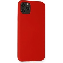 Renklime Newface iPhone 11 Pro Max Kılıf Nano Içi Kadife Silikon - Kırmızı