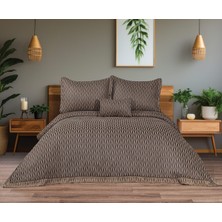 Calantha Home Collection Lukes Geometrik 4 Parça Bej  Pike Takımı  240 x 260 cm