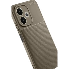 Renklime Newface Oppo A5 Pro 4g Kılıf Auto Focus Karbon Kapak - Kahverengi