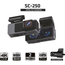 Siegen Sentinel SC-250 4K UHD Araç Içi Kamera | Adas & Bsd, Wi-Fi, Gps Opsiyonel, 170° Geniş Açı, 24 Saat Park Modu