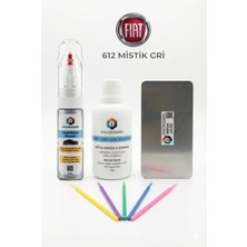COLORGUARD FIAT 612 Mistik Gri İğneli ve Fırçalı 2 si 1 Arada Rötuş Boyası Yüzey Temizleme Solüsyonu Profesyonel ve Çapaksız Rötuş Çeliği 5'li Uygulama Çubuğu Seti