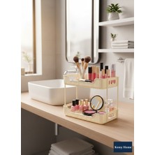 Kemy Home Kare Şeffaf 2 Katlı Krem Düzenleyici – Kozmetik Organizer