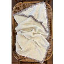 Gökçe Cotton Müslin Bebek Bornozu Organik %100 Pamuk El Işlemesi