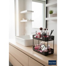 Kemy Home Siyah Kare 2 Katlı Krem Düzenleyici – Kozmetik Organizer