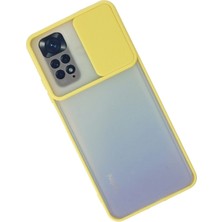 Renklime Newface Xiaomi Redmi Note 11 Kılıf Palm Buzlu Kamera Sürgülü Silikon - Sarı