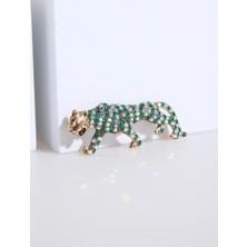 Jimmy Key Karışık Leopar Figürlü Broş