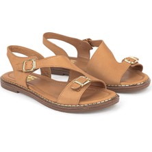 Ziya, Kadın Hakiki Deri Sandalet 1611020Z5407 Taba