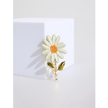 Jimmy Key Yeşil Papatya Figürlü Broş