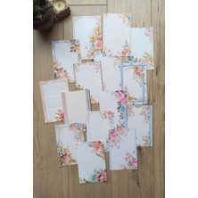 Kolbi Craft 15 Adet Eskitme Vintage Pastel Çiçek Temalı Scrapbook Kağıt Seti Bullet Journal Dekupaj Kağıdı