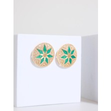 Jimmy Key Yeşil Yıldız Figürlü Etnik Küpe