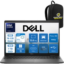 Dell Vostro 3530 Intel Core I7-1355U 16 GB Ram Ddr4 1 Tb  SSD 15.6" 120 Hrz Fullhd W11PRO  Taşınabilir Bilgisayar + Okatech Çanta