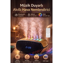 Kılıforyum Müzik Duyarlı Akıllı Hava Nemlendirici Bluetooth Hoparlörlü Rgb Işıklı 500ML LED Saatli