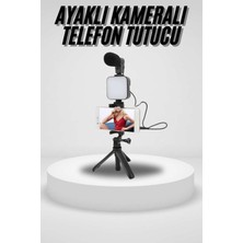 Indispensablely Akıllı Telefon Vlog Kiti Tripod Mini Mikrofonlu Telefon Tutucu