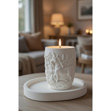 Safir Design El Yapımı Unicorn Rölyefli Dekoratif Mumluk - Mum Hediyeli Mumluk