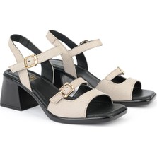 Ziya, Kadın Hakiki Deri Topuklu Sandalet 161992Z19030 Buz