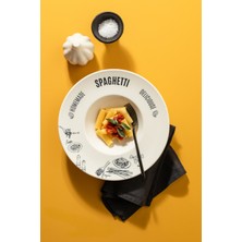 Rubi Porselen Rubi Italyan Stil Porselen Makarna Tabağı 29 cm - 2 Adet | Çukur Tabak | Şık Tasarım