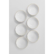 Rubi Porselen Gold Altın Yaldızlı 6 Kişilik 16 cm Porselen Çorba Kasesi Takımı - Seti