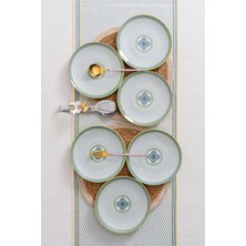 Rubi Porselen Dubai 6 Kişilik 19 cm Özel Tasarım Modern Porselen Pasta & Tatlı Tabağı Takımı