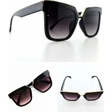 Marsilyan Lexi  Kadın Güneş Gözlüğü Gold Üst - Siyah Çerçeve  UV 400 Korumalı CE Sertifikalı Güneş Gözlüğü