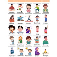 Miray Craft 1 Sayfa Çıkartmalarla Ingilizce Keşfi – Duygular & Hisler Temalı Eğitici Sticker Sayfası (12×17 Cm)