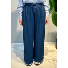 Lale Butik Lyocell Bolpaça Kot Pantolon 2773 Koyu Lacivert