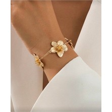 Girift Vintage Zonk Gold Çiçekli Bileklik