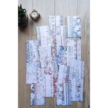 Kolbi Craft 18 Adet Eskitme Vintage Dantel Temalı Scrapbook Kağıt Seti Bullet Journal Dekupaj Kağıdı