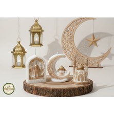 Han Crafts Dekoratif Ramazan Konseptli Ay ve Camii Tasarımlı Mum Seti Kokulu 3'lü