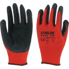 Starline E-45 Lateks Kaplamalı Tırtıklı Iş Eldiveni Yüksek Kavrama Dayanıklı ve Konforlu Kullanım