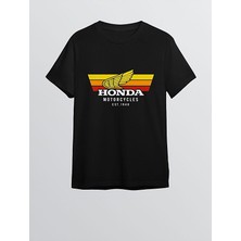MotoRisk Honda Motosiklet Premium Tişört (Slim Fit Bisiklet Yaka)