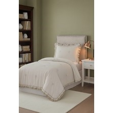 Perla Çiçek Desenli Tek Kişilik Yatak Örtüsü Seti 180X240 cm