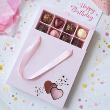 16 Bölmeli Çanta Model Bonbon Çikolata Kutusu-Gold Yaldız Kalp (5 Adet)