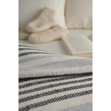 Orbit Pamuklu Çift Kişilik Pike ve Yatak Örtüsü - 220X240 cm Dokuma, Püsküllü, Çizgili Tasarım, Makinede Yıkanabilir
