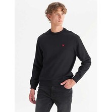 Wrangler Bisiklet Yaka Siyah Erkek Sweatshırt TW2520255001 Siyah Sweatshirt