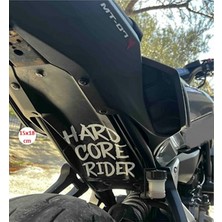 MotoRisk Hard Core Rider Sticker Beyaz (1 Adet)