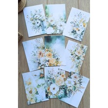 Kolbi Craft 9 Adet Eskitme Vintage Yeşil Temalı Scrapbook Kağıt Seti Bullet Journal Dekupaj Kağıdı