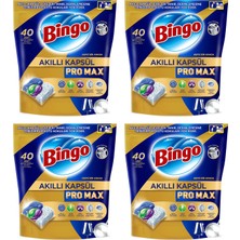 Bingo Akıllı Kapsül Pro Max Bulaşık Makinesi Tableti 40'lı x 4 Adet (160 Kapsül)