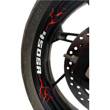 MotoRisk 450 Sr Şimşek Jant Şeridi (8 Parça Kırmızı)