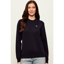 Lacoste Women's Relaxed Fit Crew Neck Cotton Sweatshirt Kadın Rahat Kesim Sweatshirt Lacivert