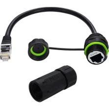 Gümrük Bey RJ45 IP68 Su Geçirmez Ethernet Konnektörü - M20 Panel Tipi Dişi-Dişi Konnektör (CAT6/CAT5E)