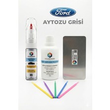 COLORGUARD Ford Aytozu Grisi İğneli ve Fırçalı 2 si 1 Arada Rötuş Boyası Yüzey Temizleme Solüsyonu Profesyonel ve Çapaksız Rötuş Çeliği 5'li Uygulama Çubuğu Seti