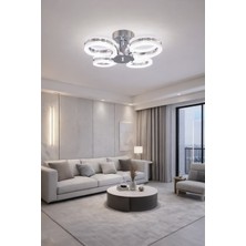 Ecrin 4lü Plafonyer LED Avize Kristal Görünüm Beyaz Işık Enerji Tasarruflu Oturma Odası Yemek Odası