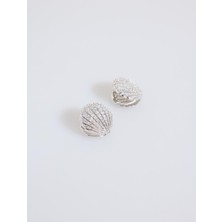 Jimmy Key Gümüş Rengi Deniz Kabuğu Figürlü Parlak Küpe