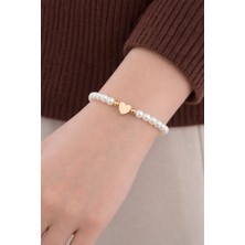 Girift Vintage Zewn Inci Kalpli Bileklik