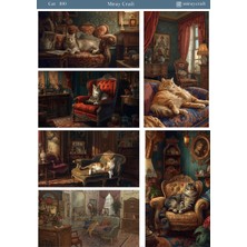 Miray Craft 1 Sayfa Kedi Temalı Sticker (12X17 Cm) Bullet Journal,scrapbook, Ajanda, Planlayıcı Için